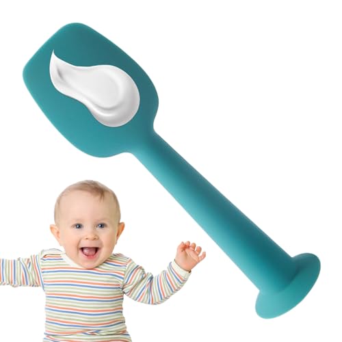 Espátula para crema de bebé – Espátula con ventosa para crema de pañal | Aplicador de pasta suave de silicona para el cuidado de erupciones y glúteos, herramienta apta para toallitas de baño de