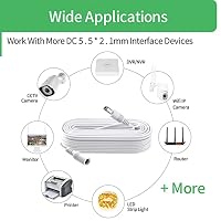 Security-01 2er-Pack DC 12 V Strom-Verlängerungskabel für CCTV Überwachungskamera DVR Standalone, DC Verlängerungskabel 5,5 mm x 2,1 mm, 3 m, weiß – Ansicht 7