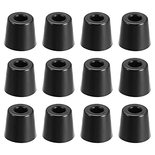 QUARKZMAN Goma Pies Parachoques Amortiguadores Antideslizante Goma Pies x 12uds Muebles Piernas Almohadillas con Metal Arandela para Electrónica Muebles [19x15x17mm, Negro]
