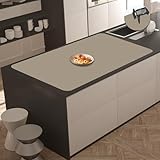 2MM Extra Thick Silicone Mats for Kitchen Counter, 35.4'x23.6' Kitchen Island Largest Heat-Resistant Baking Mat, Thicker Non-slip Desk Protect Mat, Multipurpose Countertop Protector (Brown)