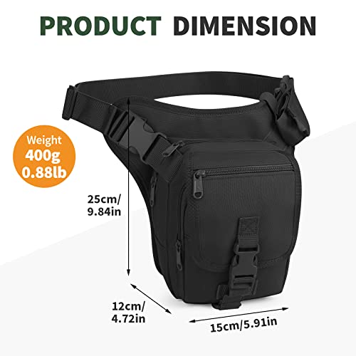 HUNTVP Drop Leg Bag Utility Pouch Cross Over Leg Rig Thigh Pack Mens Motorcycle Waist Pack for Cycling Riding Outdoors Camping - Image 2