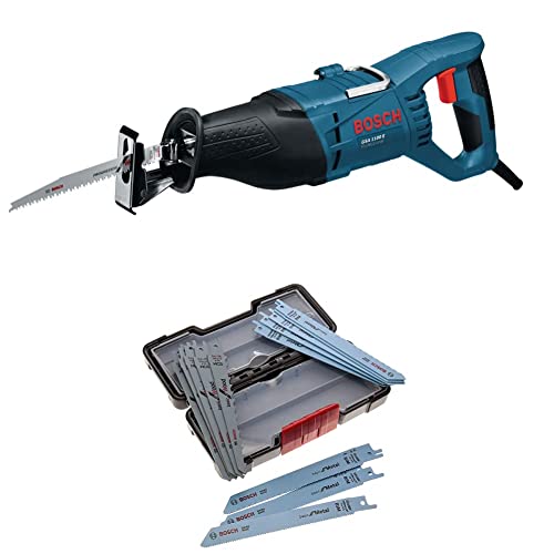 Bosch Professional 060164C800 GSA 1100 E Sega Universale + Ssb Tough Box Legno/Cebbra 15 Pezzi