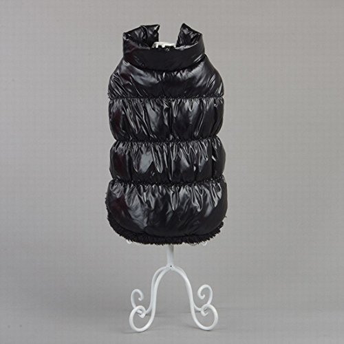Kismaple Manteau imperméable pour Chien Veste d'hiver rembourré matelassé Doudoune pour Chien Pet Grand vêtements Assortis Noir XL Poitrine:55-57cm Cover