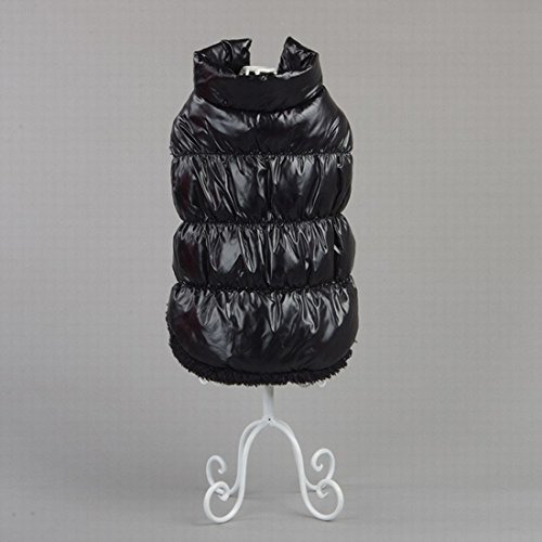 Kismaple Animale domestico Cane gatto Giacca da cappotto Giacche invernali impermeabili invernali Cappotti esterni per il Piccolo/Medio Cane Vest Nero M Il petto: 41-43CM