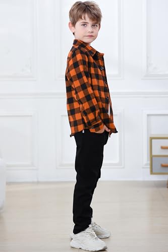 Image of Betusline Boy and Men Button Down Plaid Shirt | Soft,Breathable and Comfortable Fabric