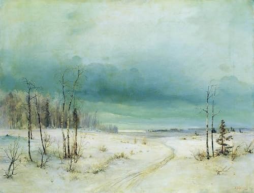 Impresión en lienzo de alta calidad: obra Inverno de Aleksey Savrasov en formato 60x90cm