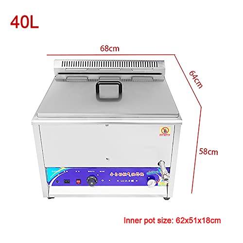 SBJ 15L/25L/40L Handels Fritteuse mit Deckel, Gas-Chip-Friteuse, mit Temperaturregelung, Edelstahl, für Pommes Frites… – Bild 3