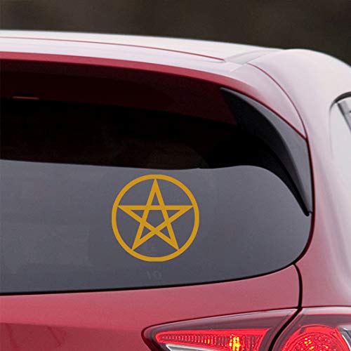 Nbfu Decals The Pentagram Symbol (Metallic Gold) (Set Of 2) Premium Waterproof Vinyl Decal Stickers For Laptop Phone Accessory Helmet Car Window Bumper Mug Tuber Cup Door Wall Decoration #TOP1