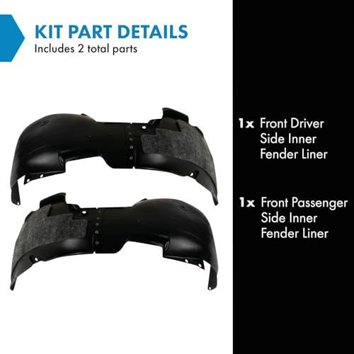 Image of TRQ Front Inner Fender Liner Set Compatible with 2017-2018 Hyundai Elantra HY1248161 HY1249161