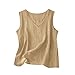 Aniywn Green Tank Top Woman Dressy Cotton Linen Shirt V Neck Sleeveless Summer Tunic Top Loose Fit Lightweight Casual Blouses