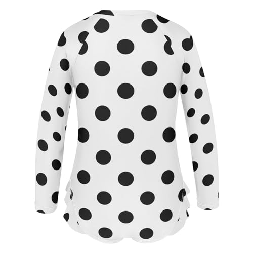 susiyo Black Polka Dot Girls Long Sleeve One Piece Swimsuits Rash Guard Bathing Suit UPF 50+ Zipper Girl Swimwear3