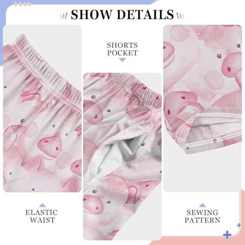 Pig Print Boys Long Pants Soft Trousers Elastic Waist Kids Lounge Bottoms with Pockets S-XL4