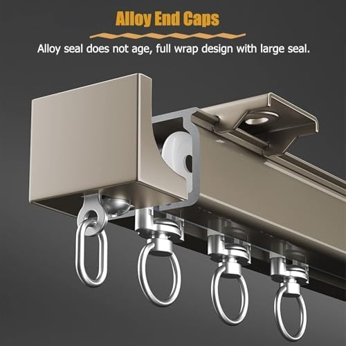Heavy-Duty Aluminum Curtain Track for Room Dividers | Versatile Wall/Ceiling Mount, Adjustable Lengths (3-49 ft) | Perfect for Home & Office Privacy Solutions