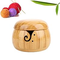 Cuenco De Hilo De Madera Engrosado (5mm) Para Crochet Y Ganchillo: Multifuncional Con Agujeros Y Soporte Anti-enredos