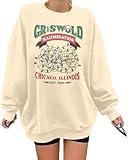 HEBBE Women Christmas Sweatshirts Oversized Funny Christmas Holiday Sweaters Xmas Casual Pullover Vacation Top