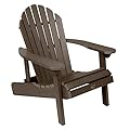 highwood AD-CHL1-ACE Hamilton Made in The USA Folding and Reclining Adirondack Chair, Adult, Weathered Acorn