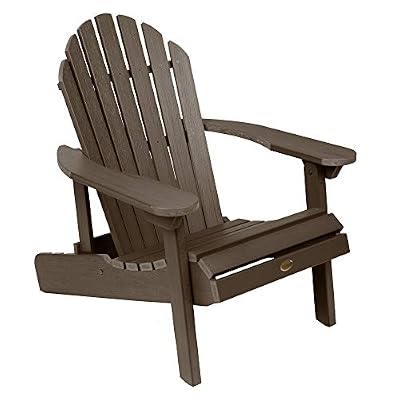 highwood AD-CHL1-ACE Hamilton Made in The USA Folding and Reclining Adirondack Chair, Adult, Weathered Acorn