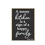 Honey Dew Gifts, A Messy Kitchen is a Sign of a Happy Family, 2.5 inch x 3.5 inch, Made in USA, Refrigerator Magnets, Funny Sayings Magnets, Fridge Magnets, Cute Mom Magnet, 754193