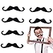 Whaline 5 Inch Large Self Adhesive Fake Mustaches Novelty Black Mustache for Masquerade Costume Party (6 Pieces)