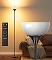 luckystyle Torchiere Floor Lamp,1200LM Dimmable Standing Lamps with Remote and Foot Switch,Custom Color Temperature Super Bright Tall Lamp for Living Room Bedroom Office,Floor Light with 12W LED Bulb