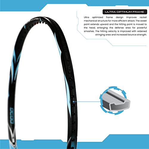 Image of Young Aero 9000 Blast (78g, Head Heavy, UHM Japanese Graphite) Strung Badminton Racquet