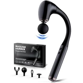 FVZ Massage Gun with Upgraded Extension Handle, 10MM Massage Gun Deep Tissue, Back Massager, Muscles/Neck/Shoulders/Waist/Legs Massager Portable for Pain Relief, 4 Massage Heads & 5 Speed Levels