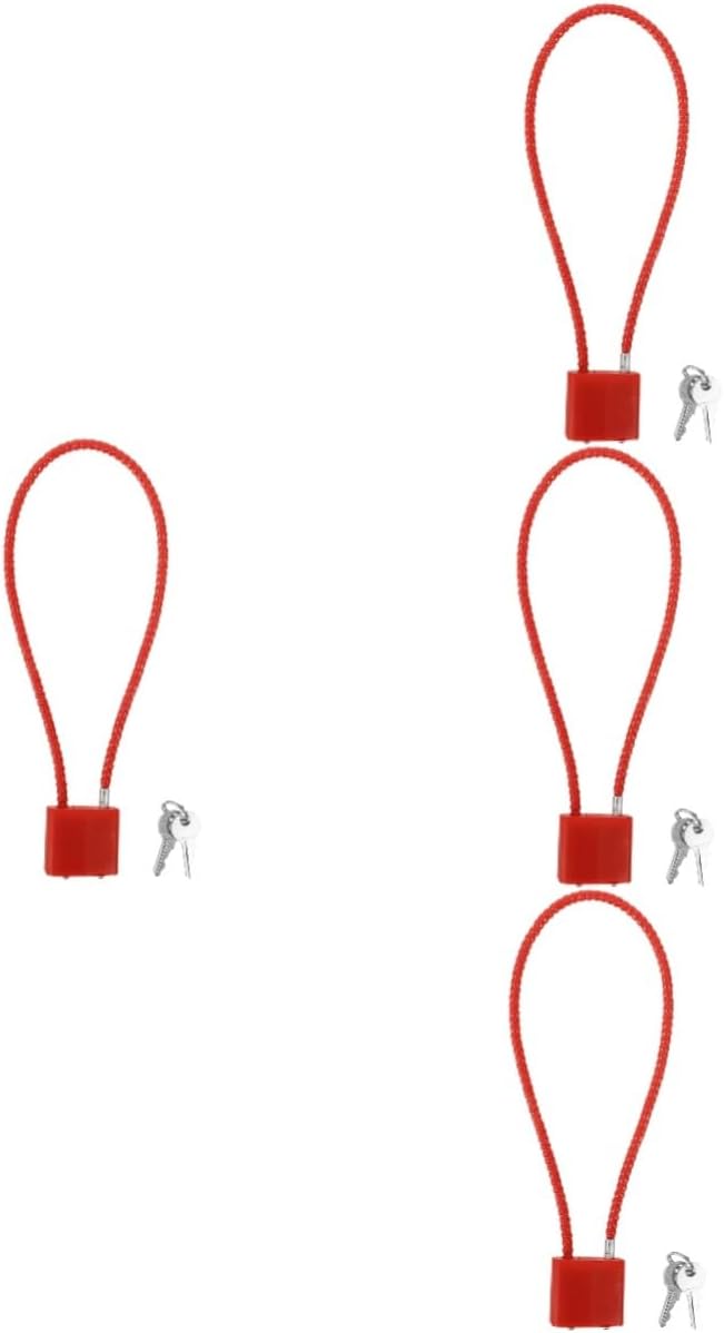 Uonlytech 4pcs Steel Cable Lock for and Cabinets Keyed Lock for Motorcycle and Luggage -Theft Security for Home and Travel