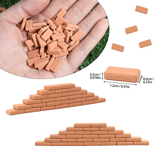 Darovly 500Pcs Mini Bricks Mini Red Wall Realistic Tiny Bricks Miniature Bricks For Dollhouse Building Model Landscaping Accessories Diy Garden(1/35 Scale, 1Pc Tweezers) #TOP1