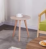 KAIHE Bois Table d’appoint Ronde Petite Table Basse Ø40cm Moderne Bout de Canapé Table de Chevet pour Salon Chambre, Couleur Chêne
