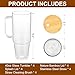Laosh 40 oz Glass Tumbler with Handle, 4Pack Clear Tumblers with Lid and Straw, 40oz Iced Coffee Cups Drinking Cups for Smoothie, Beer, Coffee, Tea, Milk, soda, water