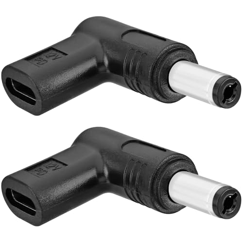 Yeebline 2PCS USB Type C to 12V DC5521 Power Connector Charger Adapter, 90 Degree Angled Female USB C to Male DC 5.5mm x 2.1mm Converter Charging Plug for Router, Speaker (12V to DC 5.5x2.1mm)