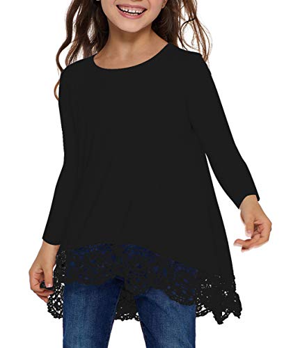 Storeofbaby Girls Winter Tops Loose Leisure Ruffle Solid Casual Tunic Tees #TOP1