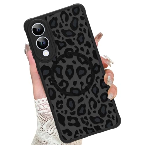 KANGHAR Case for Galaxy S25 Edge Phone Case [Compatible with Magsafe] Leopard Printed Pattern Cute Cheetah Protective Magnetic Case for Girls Women Men Compatible with Samsung Galaxy S25 Edge