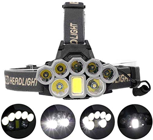 LUHUIYUAN LED 90000 Lumens Lampe Frontale, Lampe de Poche Rechargeable USB LED Super Bright phares tête de la Torche Lampe Torche d'extérieur Phare Casque Lumière pour Camping Randonnée Chasse Pêche