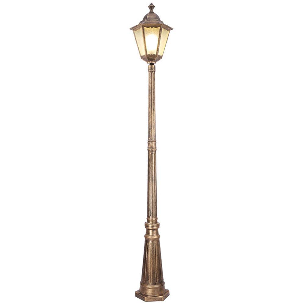 QUSYZD Post Lights Outdoor,New European Garden Light Outdoor Waterproof Garden Park Villa Community Street Light Lace Hexagon Garden Lawn Light,Landscape Lighting Pathway Garde,Brass-2.75m