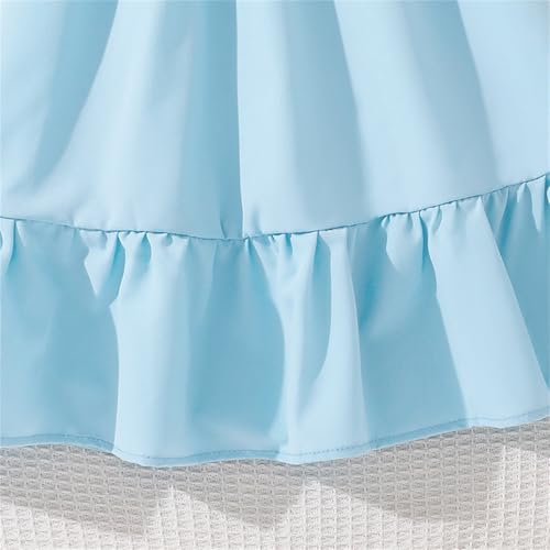 BILIKEYU Girls Sleeveless Casual Beach Dress Crewneck Elastic High Waist Ruffle A Line Flowy Dresses for Kids 64