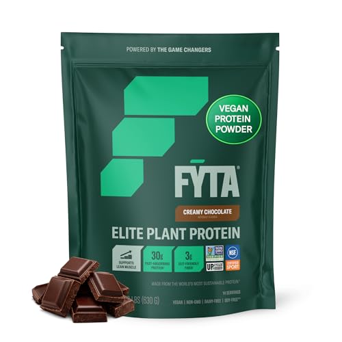 FYTA Vegan Protein Powder - Chocolate Plant Based Protein Powder with Better Taste & Texture Than Whey Protein - 30g Non-GMO & Dairy Free Protein Powder Vegan for Women & Men - Creamy Chocolate 630g