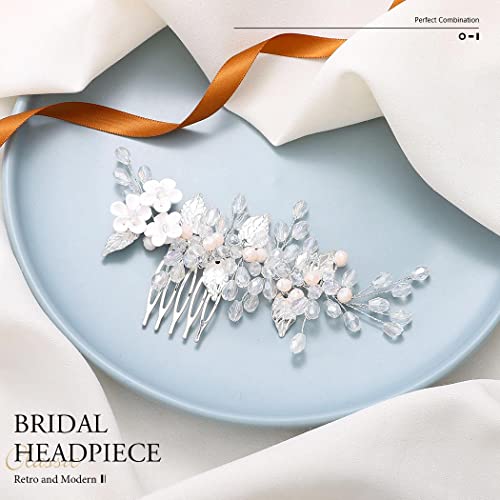 Vakkery Fiore matrimonio pettine capelli argento