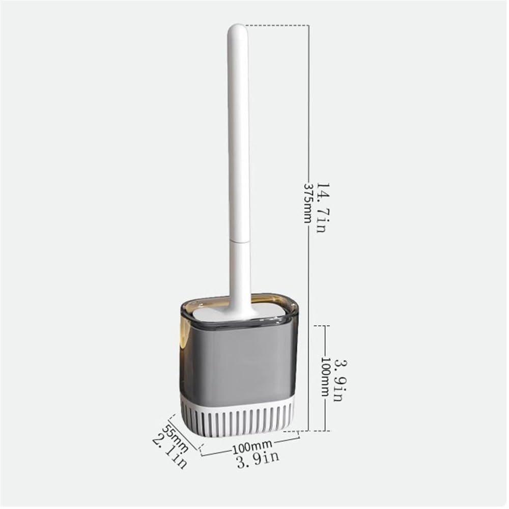 Scopino per WC con manico lungo, design a parete in silicone, setole morbide e flessibili per una pulizia profonda del bagno, strumento salvaspazio per una facile conservazione
