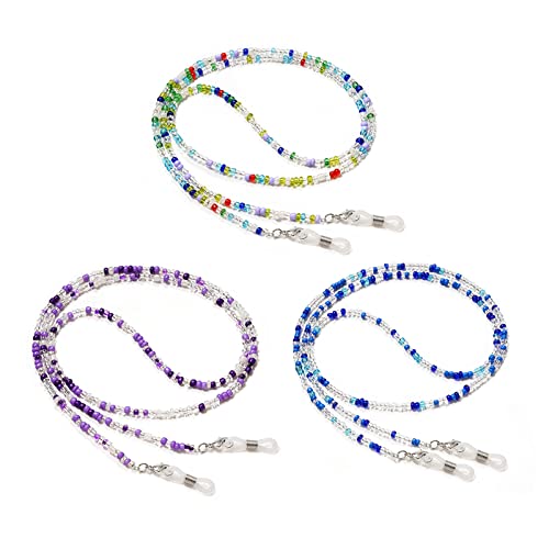 Mikiuly Cuerda de Gafas, Cordón para Gafas, Correas Gafas, Cuerda de Gafas Mujer, Cadenas de Gafas, Cadena de Gafas de Cuerda, para Los Deportes y Actividades al Aire Libre, 3 Piezas Cover