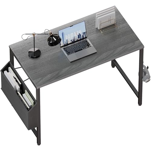 Image of Pamray 32 Inch Computer Desk for Small Spaces with Storage Bag, Home Office Work Desk with Headphone Hook, Small Office Desk Study Writing Table