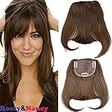 Rossy&Nancy #4 Brazilian Human Hair Clip-in Hair Bang Full Fringe Short Straight Hair Extension for women 6-8inch