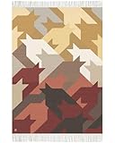 FRAAS Cashmink Kuschel-Decke - Tagesdecke - Überwurf - Wohndecke mit Hahnentritt Design - Sustainability Edition - Flauschige Decke Größe 130 x 200 cm Camel