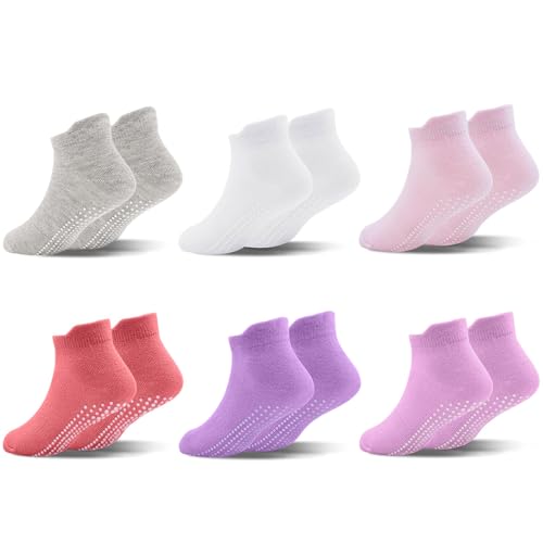 La Mejor Lista de Calcetines para Bebé que Puedes Comprar On-line. 45 Calcetines Antideslizantes para Niños Pequeños, 6 pares Calcetines de Bebé Redondo Puro Algodón, Calcetin Antideslizantes Transpirables (MX/US, Edad, 1 Año, 3 Años, Chico de...