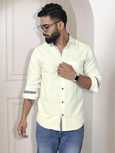 Image of Pinkmint Shirt for Men Cotton Spread Collar Button Down Long Sleeve Shirt Home, Regular, Home (Pack of 1) Purple