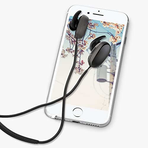 kwmobile Strap Compatible with Bose QuietComfort Earbuds - Silicone Cord Holder for Wireless Earphones - Black - Image 2