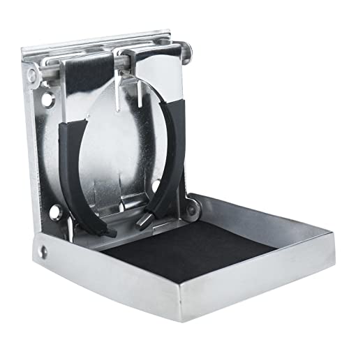 image for NovelBee 2pcs Stainless Steel Adjustable Folding Drink Holders Cup Hol