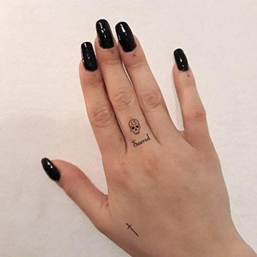 Cargen Letter Tattoo Alphabet Tattoo Finger Tattoos Literature Temporary Tattoos Black Tattoos Fake Tattoos Realistic Great Alphabet Script Cross Crown Tattoos For Adults Women Men And Kids #TOP3