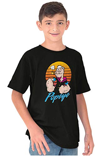 Popeye The Sailor Man Retro Sunset Crewneck T Shirts Boy Girl4