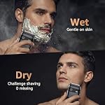 Electric Foil Shavers: Portable electric razor for Beard/Face Mini Electric Razor for Face - IPX7 Waterproof Cordless Razor with LED Display & Fast Charge - Micro-Comb Technology & Precision Blades for Travel & Home(Black)